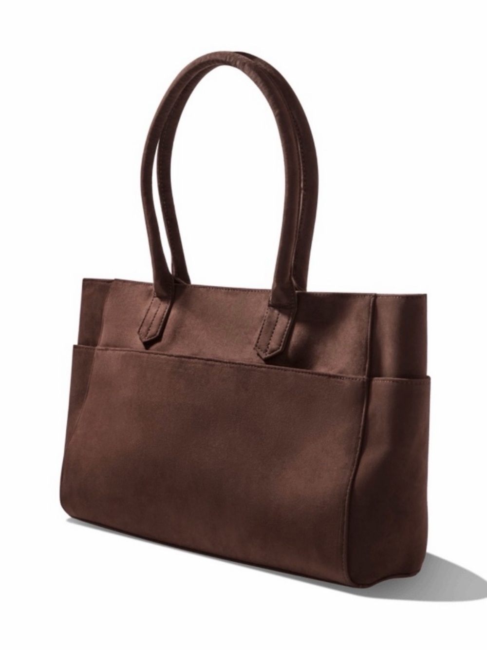 Mali + Lily faux suede classic brown women's tote bag